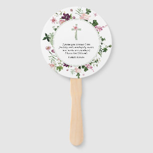 Pink Floral Psalm 139:14  Hand Fan