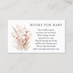 Pink Floral Pumpkin Books for Baby Enclosure Card