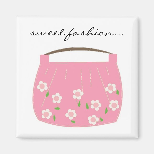 Pink Floral Purse Magnet (Front)