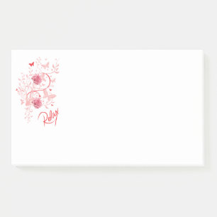 Pink Floral Relax Post It Stickers Post-it Notes