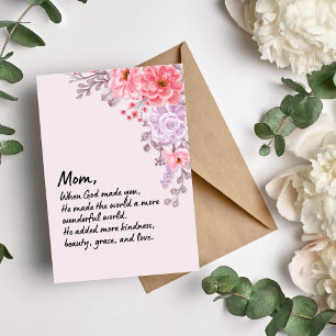 Pink Floral Religious Mum Mother's Day Card