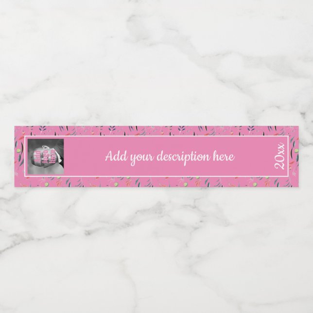 Pink Floral Replacement RING BINDER SPINE LABELS (Single Label)