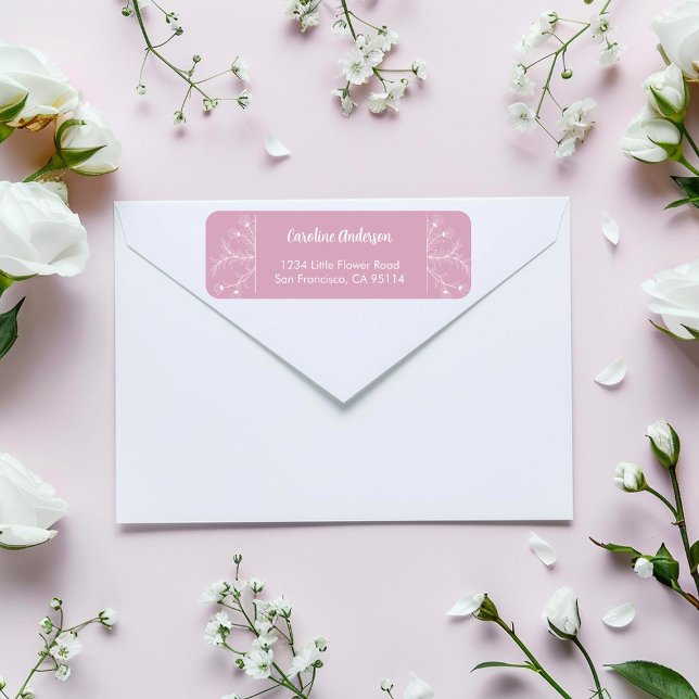 Pink Floral Return Address (Creator Uploaded)