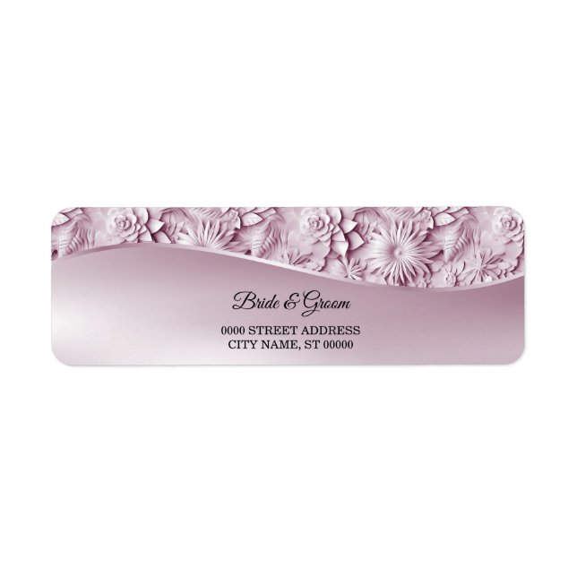 Pink Floral Return Address Label (Front)