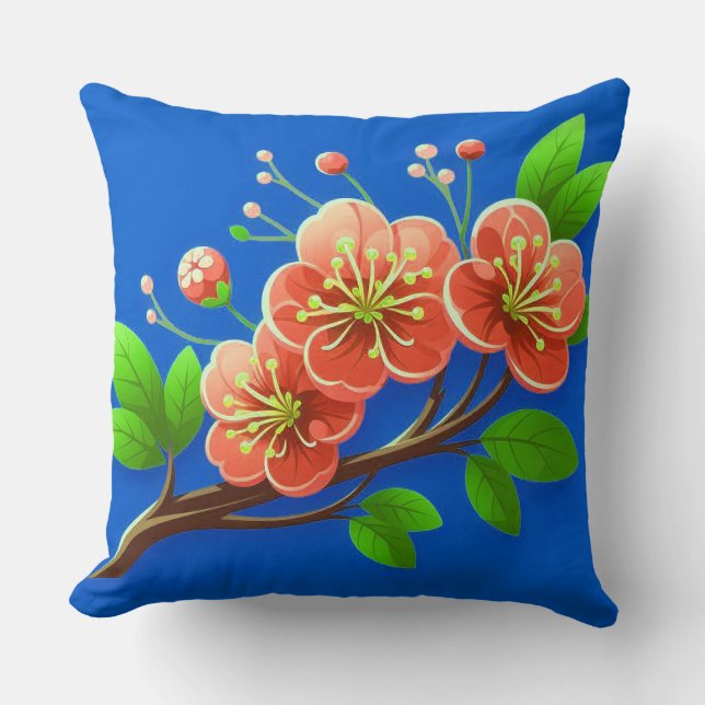 🌸 Pink Floral Room Decor Accent 🌸 Cushion (Front)