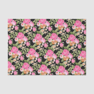 Pink floral rose Victorian pattern tissue paper