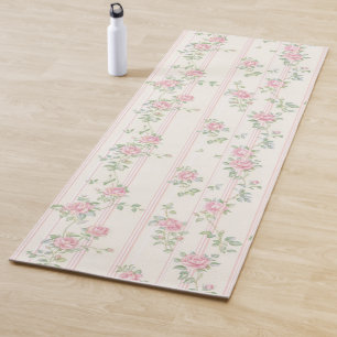 Pink Floral Rose Yoga Mat