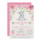 Pink Floral Roses Elephant Baby Shower Invitation