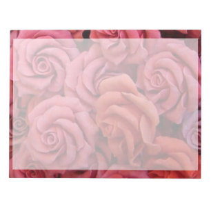 Pink floral roses notepad