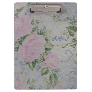 Pink Floral Roses Vintage Clipboard