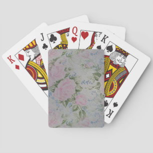Pink Floral Roses Vintage Playing Cards