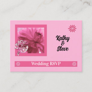 Pink Floral RSVP Mini Response Enclosure Card