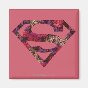 Pink Floral S-Shield Magnet