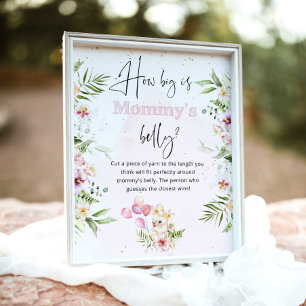 Pink floral safari how big is mummy's belly game poster