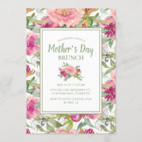 Pink Floral Sage Green White Mother's Day Brunch