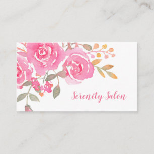 Pink Floral Salon Appointment Card