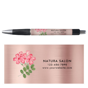 Pink Floral Salon Business Promotional Rose Gold 