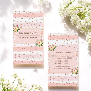 Pink Floral Salon Makeup Artist Business Card