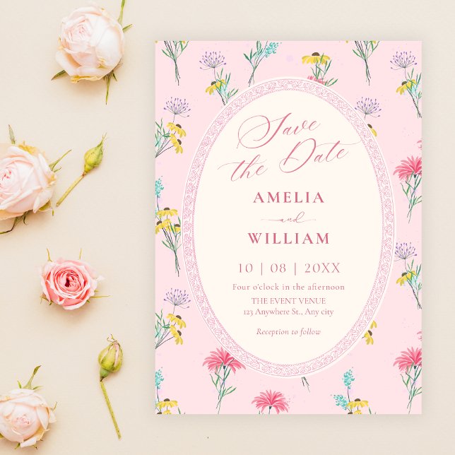 Pink floral  save the date (Creator Uploaded)