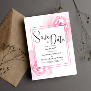 Pink Floral Save the date Invitation
