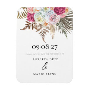 Pink Floral Save the date Magnet