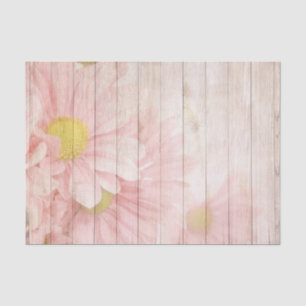 Pink Floral Scene Tissue Paper