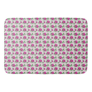 Pink Floral Seamless Pattern   Elegant Watercolor  Bath Mat