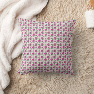 Pink Floral Seamless Pattern   Elegant Watercolor  Cushion