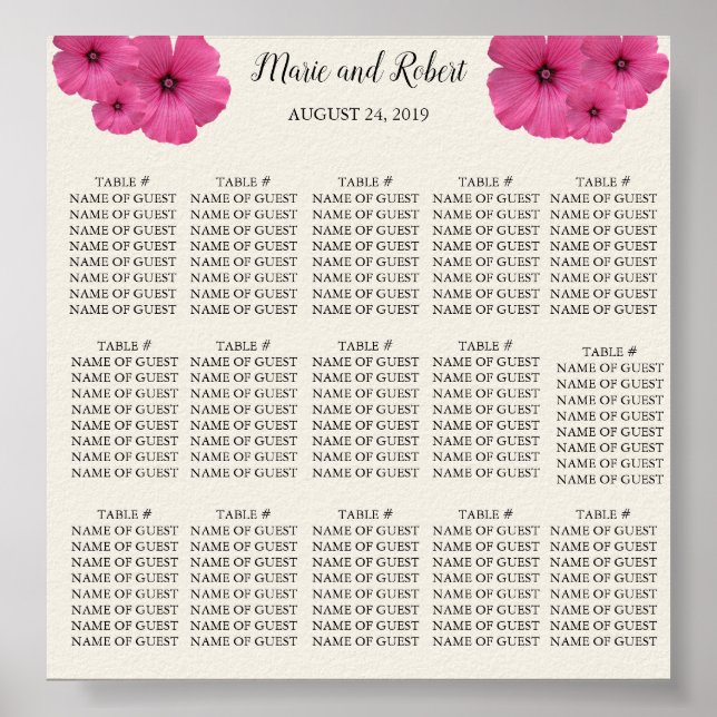 Pink Floral Seating Arrangement Poster (Front)