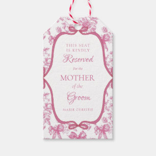 Pink floral Seating Reserved for mother of Groom Gift Tags
