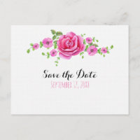 Pink Floral Shabby Chic Save The Date Engagement