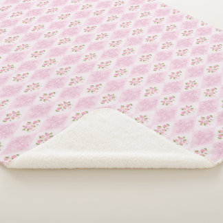 Pink Floral Sherpa Blanket