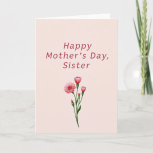 Pink Floral Sister Card