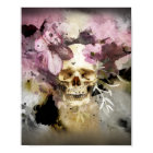 Pink Floral Skull Abstract