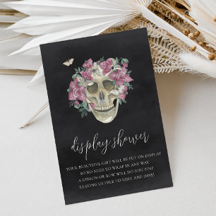 Pink Floral Skull Halloween Display Shower Enclosure Card