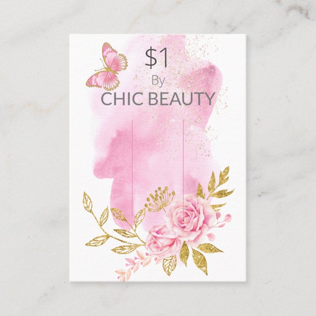 Pink Floral Soap Sample Price Display Card (Front)