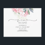 Pink Floral Soft Vintage Save the Date Announcement Postcard<br><div class="desc">Pink flowers watercolor save the date postcards</div>