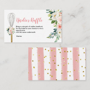 Pink Floral Soon to be Whisked Away Undies Raffle Enclosure Card