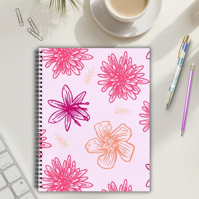Pink Floral Spiral Notebook (Creator Uploaded)