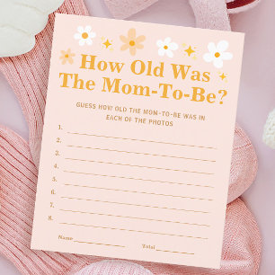 Pink Floral Spring Baby Shower Game How Old Mummy