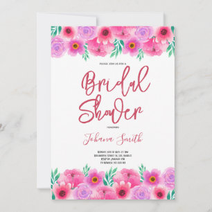 Pink Floral Spring Bridal Shower Invitation