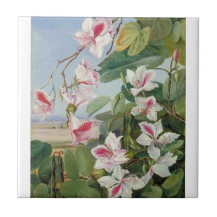 Pink Floral Spring Party Shower Peace Love Destiny Tile