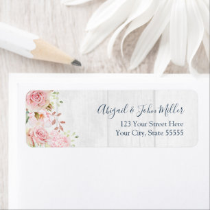Pink Floral Spring Wedding Return Address Labels