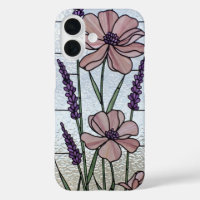 Pink Floral Stained Glass Illusion