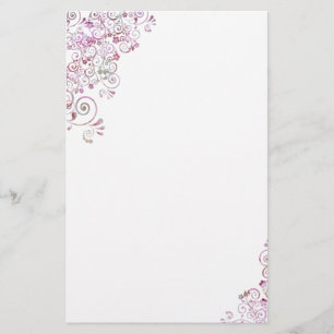 Pink Floral Stationery