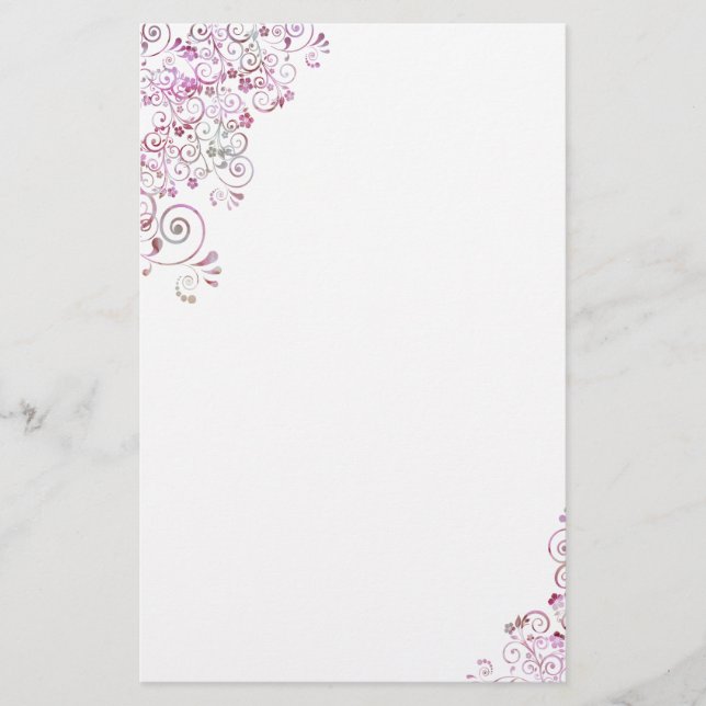 Pink Floral Stationery (Front)