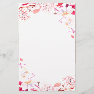 Pink floral stationery