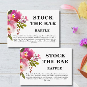 Pink Floral Stock the bar Bridal Shower   Enclosure Card