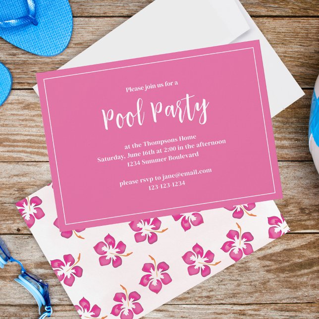 Pink Floral Summer Party Custom Invitation (Creator Uploaded)
