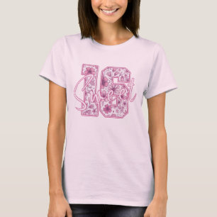 Pink Floral Sweet 16 Elegant 16th Birthday Gift T-Shirt